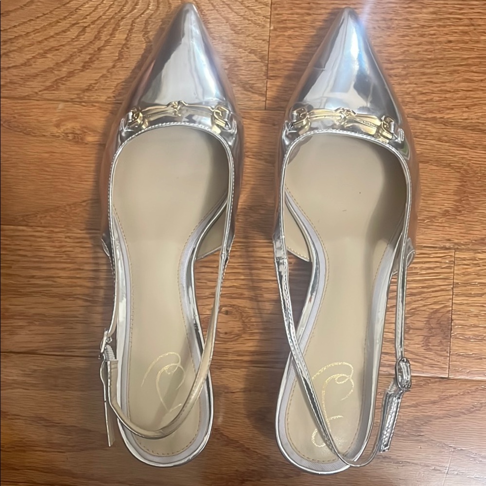 Sam Edelman “Fitzgerald”  Silver Slingback Heels